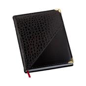 Agenda Diária 2026 Croco Diagonal Preta - 110L