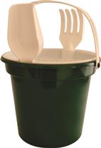 BALDE DE PRAIA COM ALÇA, PENEIRA, PÁ E RASTELO