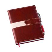 Agenda Diária 2026 Exec Marrom c/ Fecho e Sup. p/ Caneta - 201L