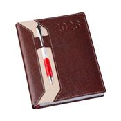 Agenda Diária 2026 Clássica com Suporte de Caneta Marrom - 206L