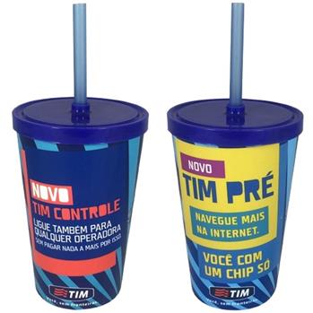Copo 550 ml com Tampa e Canudo Mold Label