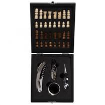 Kit Vinho Xadrez 4 peças Preto