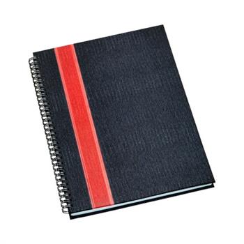 Caderno de Negócios Grande Capa Grafite com Faixa Vermelha - 308L