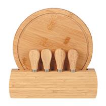 Kit Queijo em Bambu e Madeira 6 pçs - PD-15143