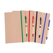 Bloco de Anotações Ecológico com Elástico e Caneta - CAD005