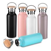 Garrafa Térmica Inox 500 ml com tampa em Fibra de Bambu Rosqueável - 14784