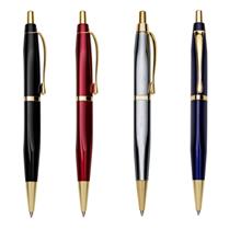 Caneta Metal Triangular Colorida e Detalhes Dourados