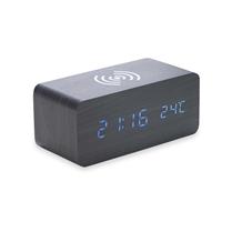 Relógio de Madeira com Carregamento por Indução - 04358