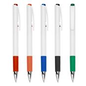 Caneta Plástica de Corpo Branco e Detalhes Emborrachado - 18526