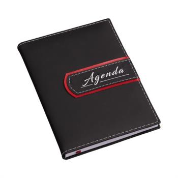 Agenda Luxo Preta com Detalhe Vermelho - LG3572