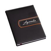 Agenda Diária 2026 Luxo Preta com Detalhe Marrom - LG3573