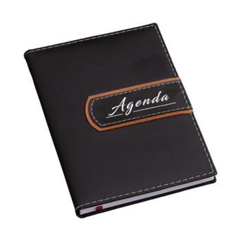 Agenda Luxo Preta com Detalhe Marrom - LG3573