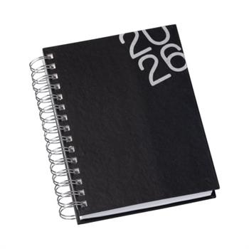 Agenda Diária 2026 Wire-o Capa Premium Preta com Ano - LG3456