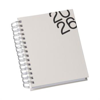 Agenda Diária 2026 Wire-o Capa Premium Cinza com Ano - LG3458