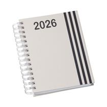 Agenda Diária 2026 Wire-o Capa Premium com Faixa Cinza com Ano - LG3463