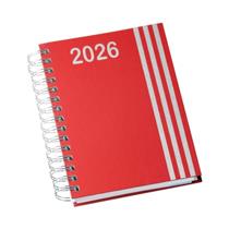 Agenda Diária 2026 Wire-o Capa Premium com Faixa Vermelha com Ano - LG3464