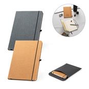 Caderno A5 com capa dura em couro reciclado - 53628