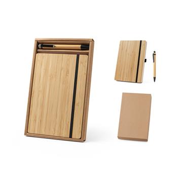 Conjunto de Caderno A5 e Caneta em Bambu - 93624