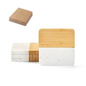 Conjunto de Porta Copos em Mármore e Bambu - 94338