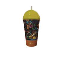 Copo 550 ml com Tampa Bola e Canudo em Mold Label