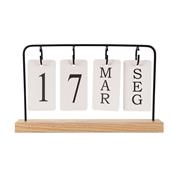 Calendário Madeira com Alça Metal - 15250