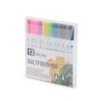 Kit Canetinhas Ponta Dupla Com Doze Cores - 08332-12