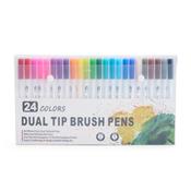 Kit Canetinhas Ponta Dupla Com Vinte e Quatro Cores - 08332-24