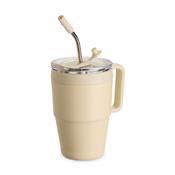 Caneca Térmica 600 ml com Canudo Inox - 18968