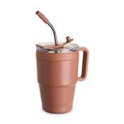 Caneca Térmica 600 ml com Canudo Inox - 18968