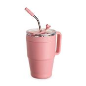 Caneca Térmica 600 ml com Canudo Inox - 18968