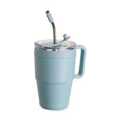 Caneca Térmica 600 ml com Canudo Inox - 18968