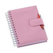 Planner Elite Rosa Wire-o c/ Fecho de Imã + Sup. p/ Cartão e Caneta - LG3494 Rosa