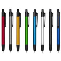 Caneta Touch Metal inteira Colorida com Detalhes Preto - 13258