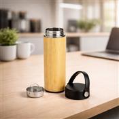 Garrafa Térmica Revestida em Bambu 400 ml - 19156